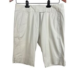 Adidas Women Ecru Stretch Golf Shorts Knee Length Size 6‎ AE7002